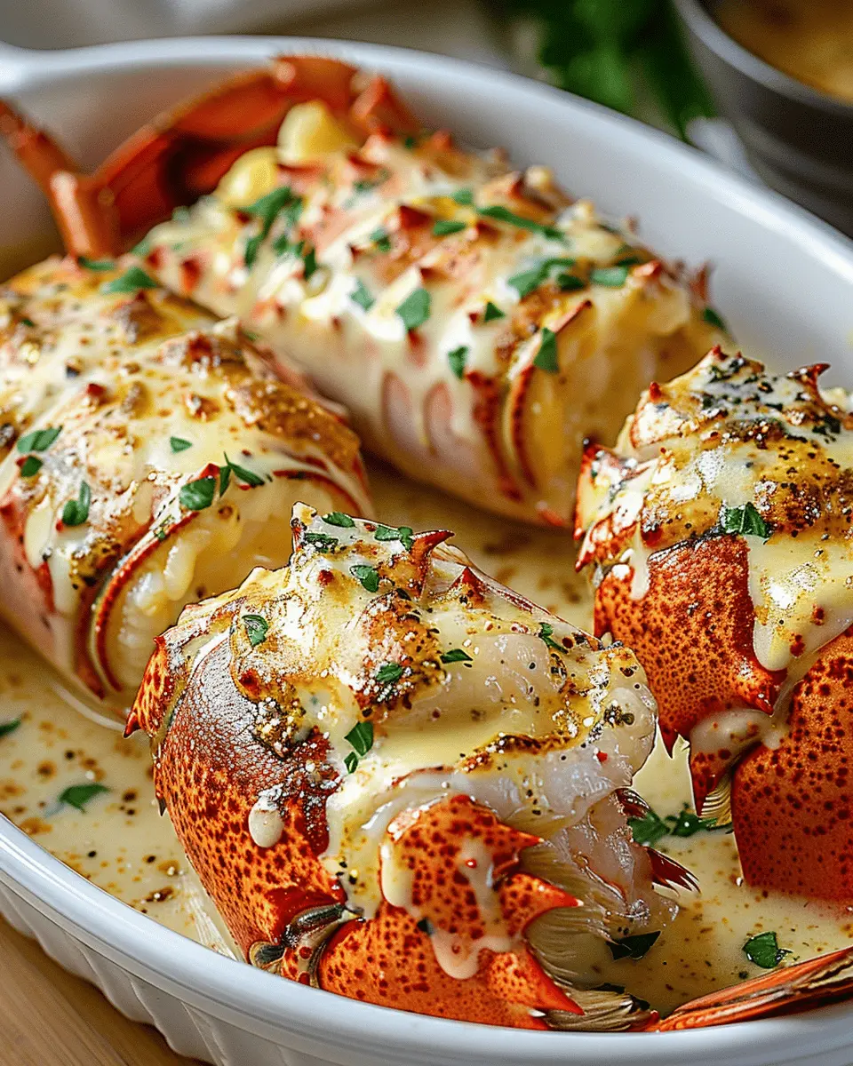 Broiled Lobster Creamy Garlic Butter