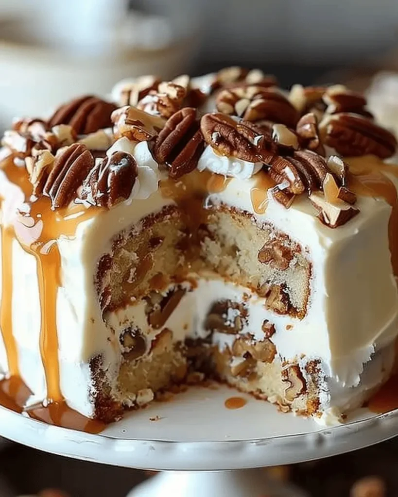 Butter Pecan Praline Poke Cake