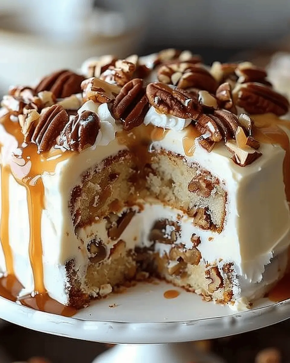 Butter Pecan Praline Poke Cake