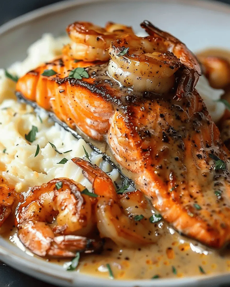 Cajun Salmon & Shrimp with Creamy
