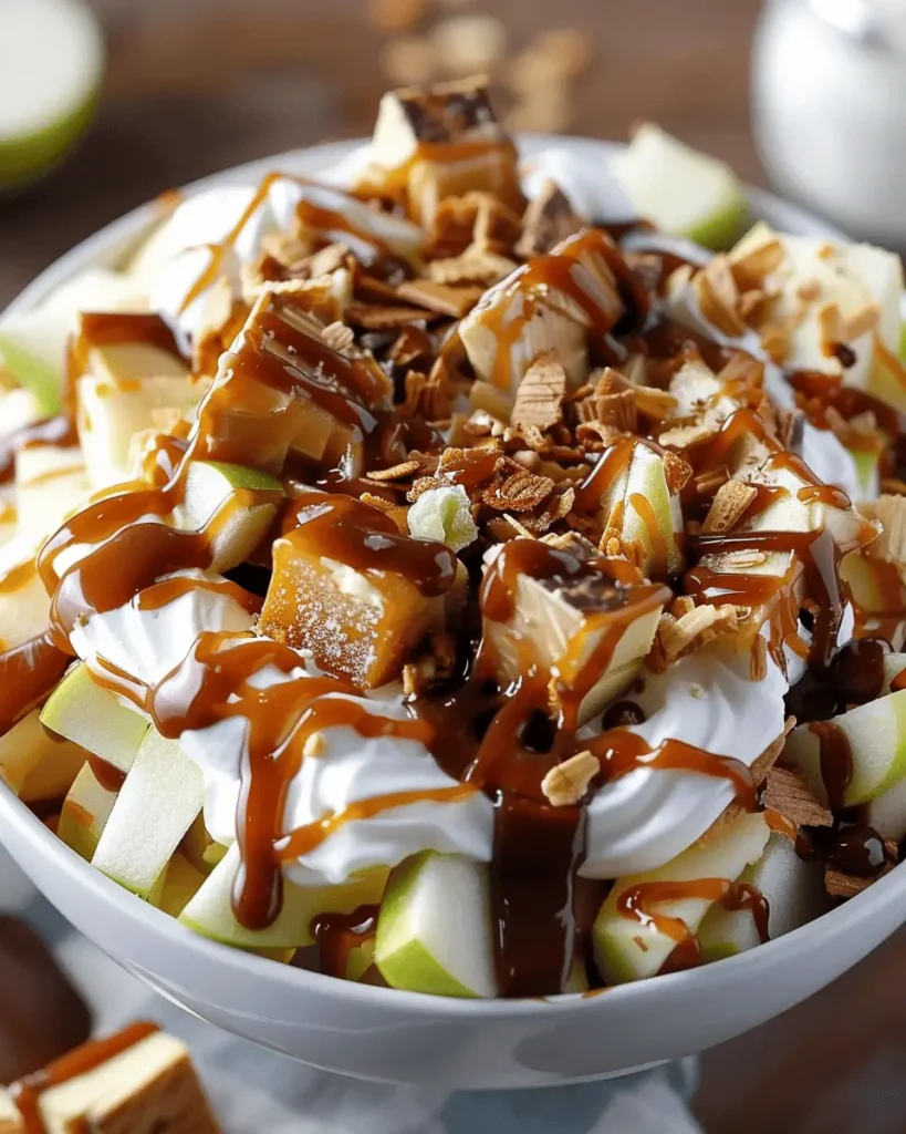 Caramel Apple Snickers Salad