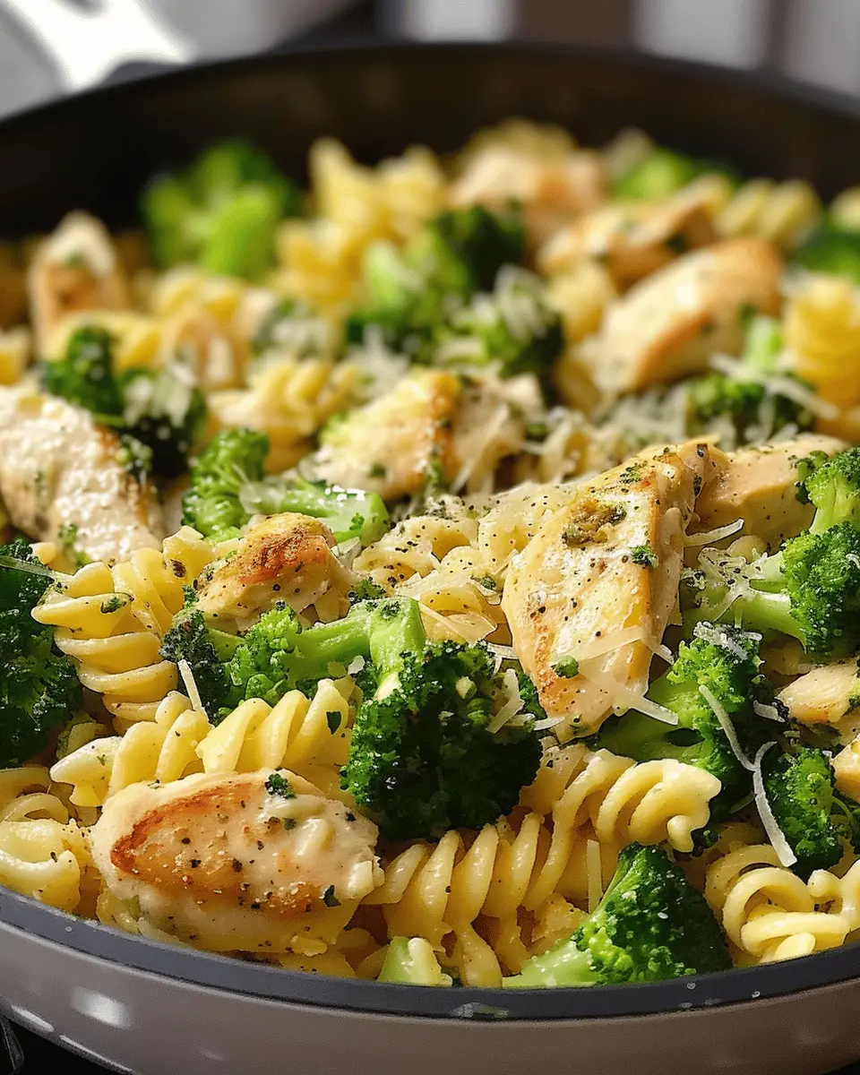 Cheesy Garlic Chicken and Broccoli Pasta