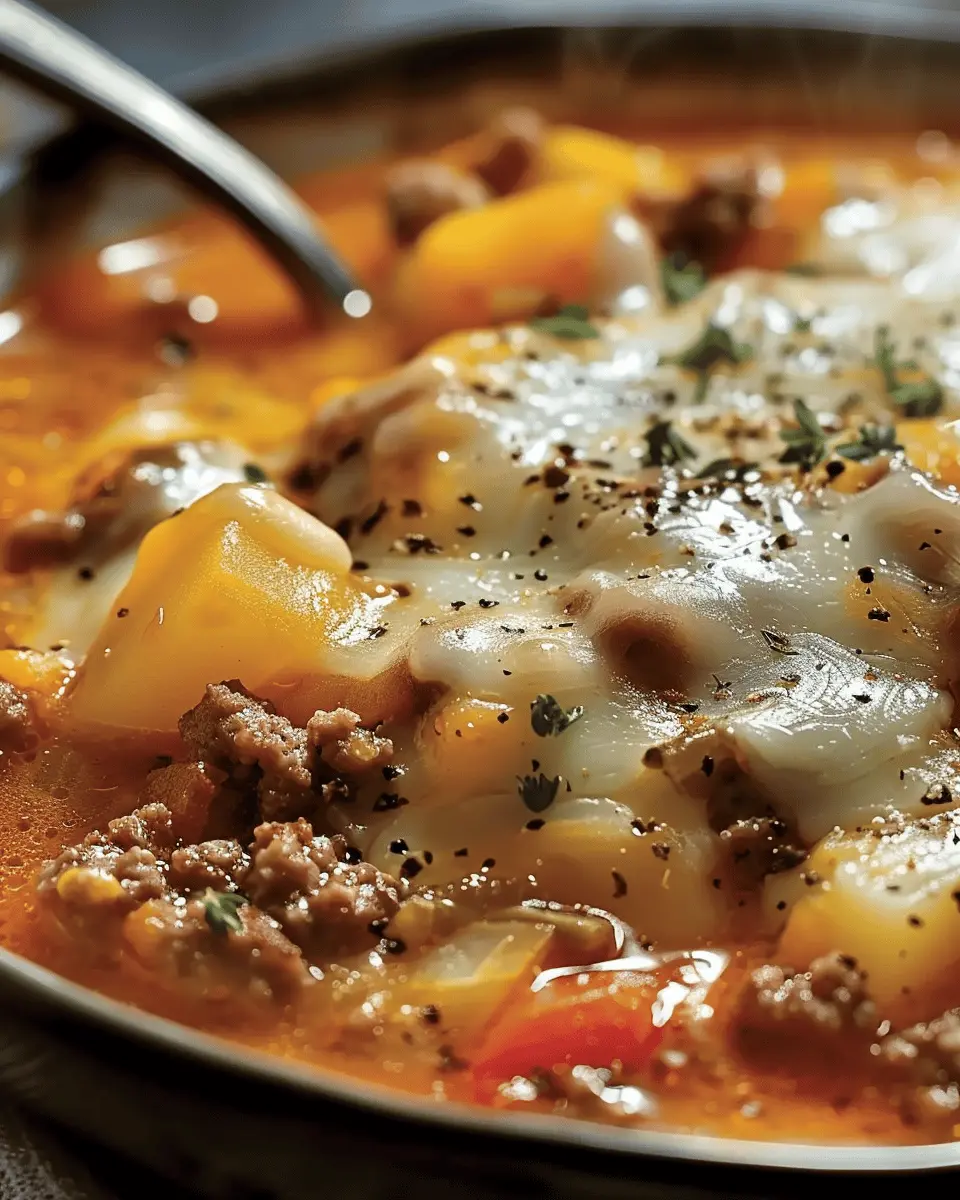 Cheesy Hamburger Potato Soup