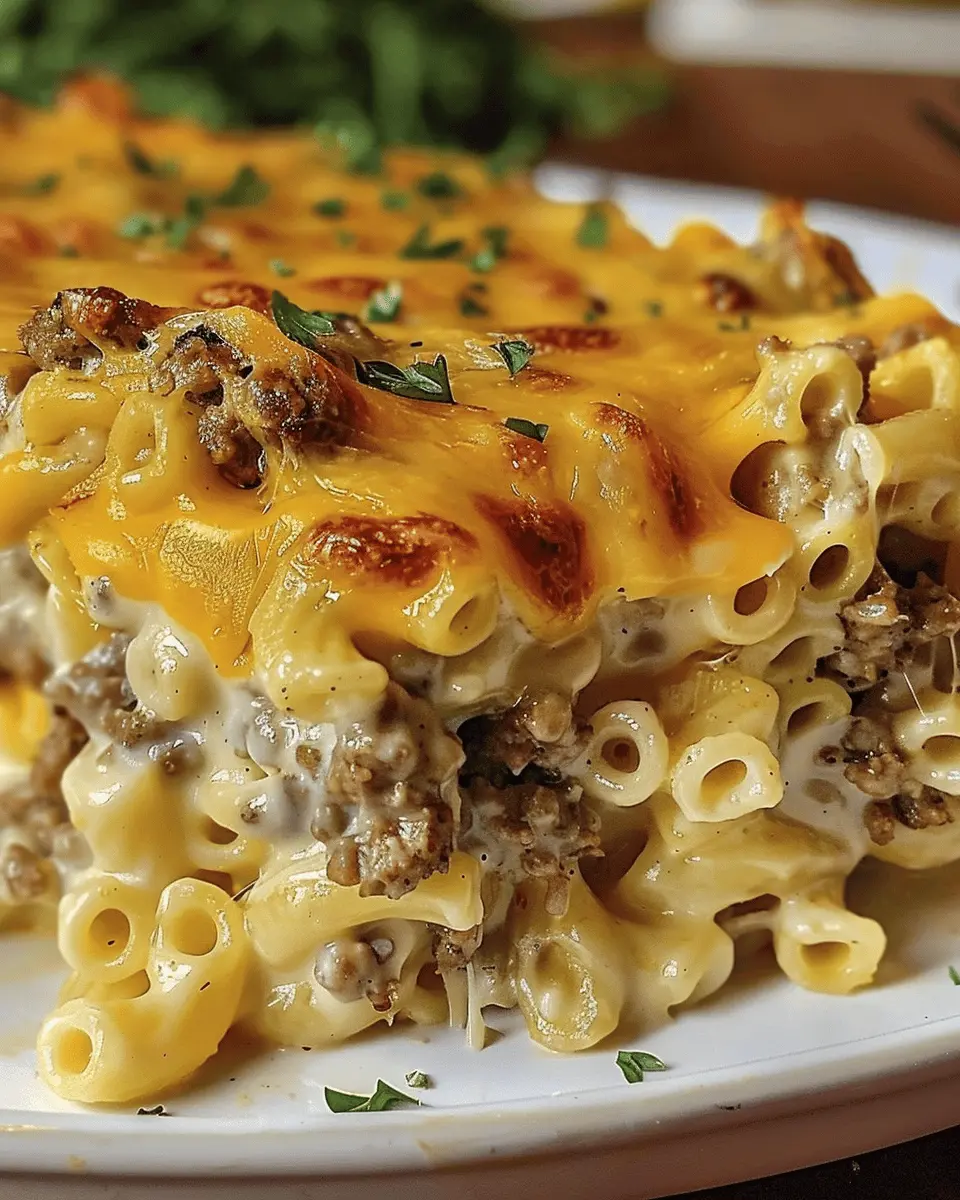 Cheesy Macaroni Hamburger Bake