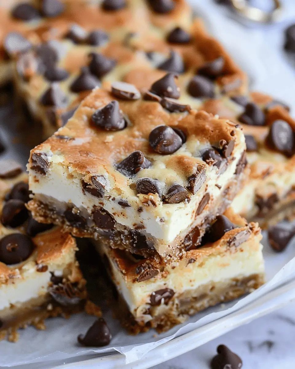 Chocolate Chip Cookie Cheesecake Bars