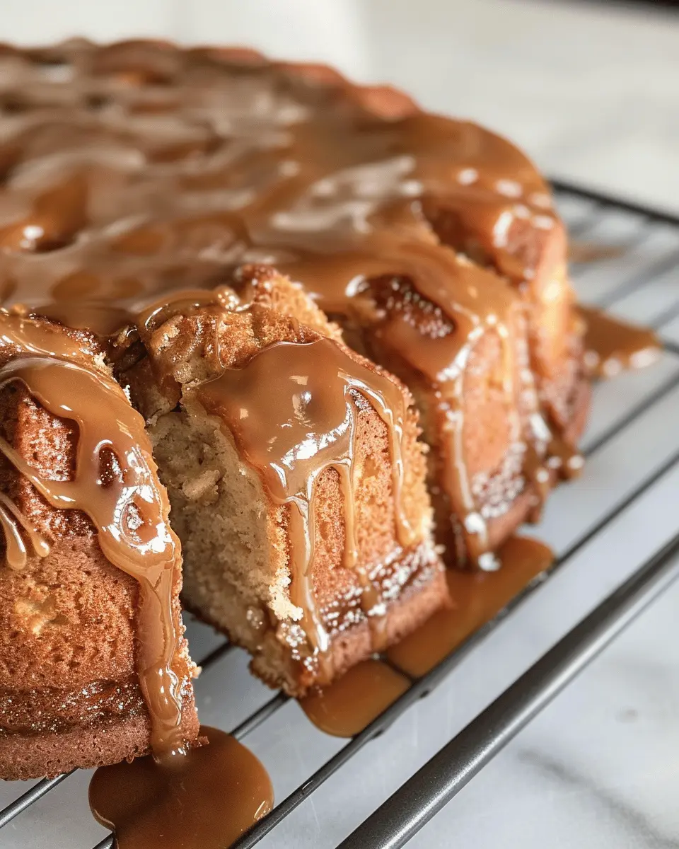 Easy Apple Cake With Caramel Glaze