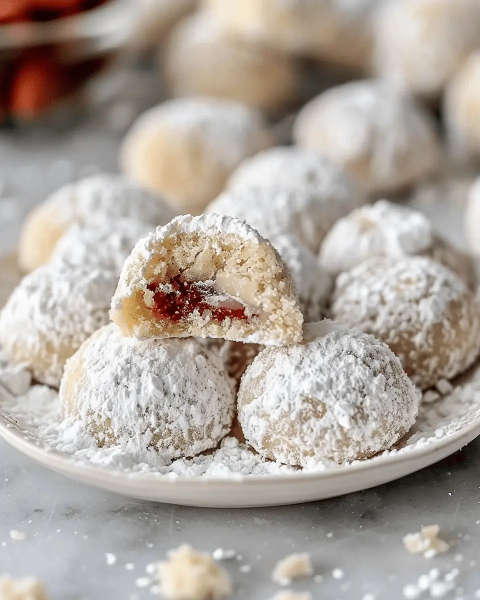 Filled Almond Snowball Cookies