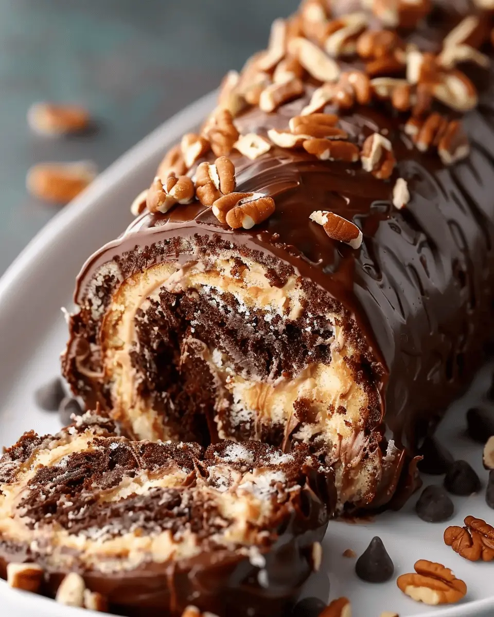 German Chocolate Cake Roll