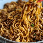 Mongolian Ground Beef Noodles