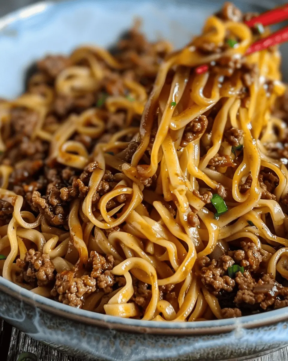 Mongolian Ground Beef Noodles