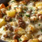 One-Pan Cheesy Potato Meat Skillet Recipe