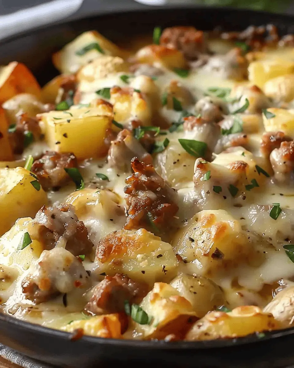 One-Pan Cheesy Potato Meat Skillet Recipe