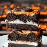 Oreo Layered Halloween Brownies