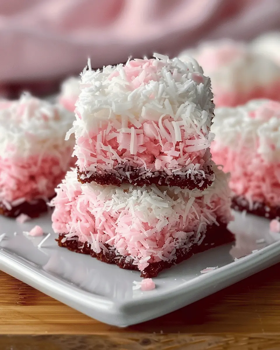 Pink Coconut Snowball Cake Bars