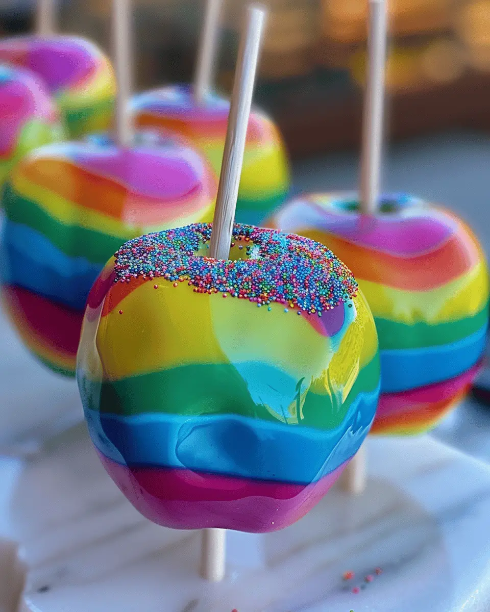 Rainbow Candy Apples