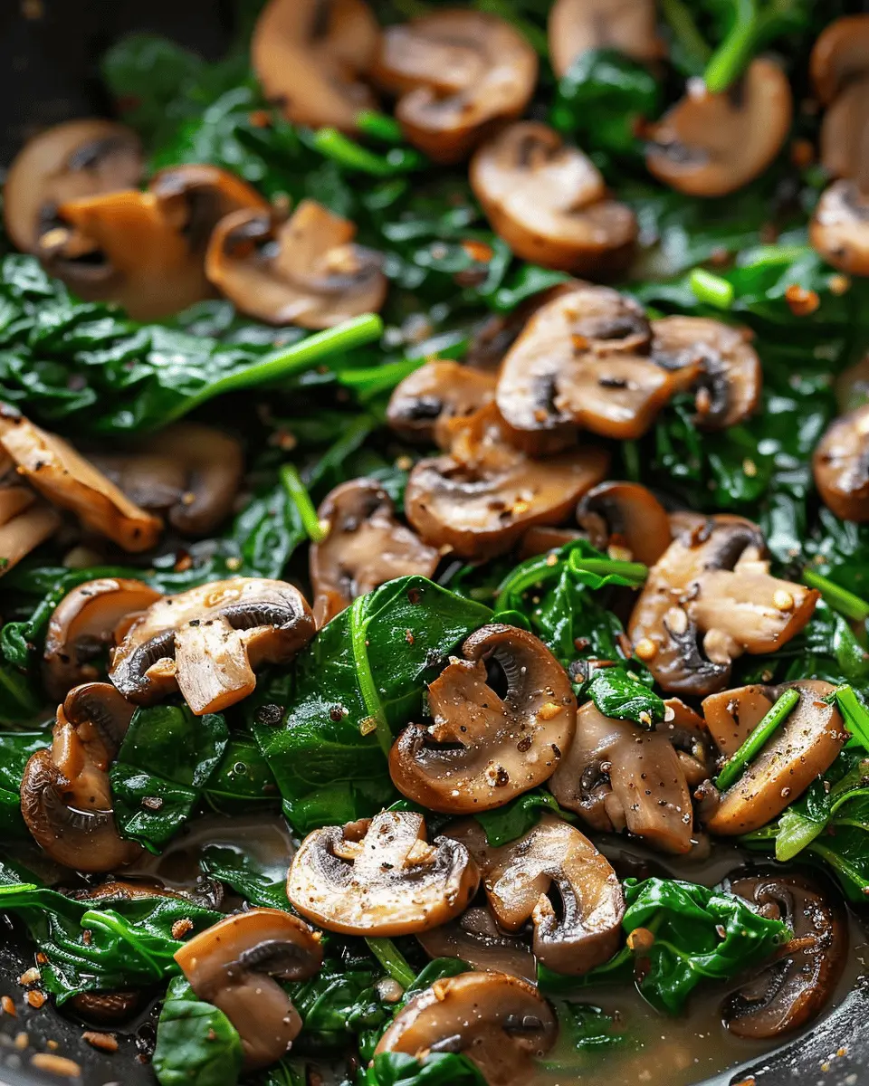 Sauteed Spinach, Mushrooms