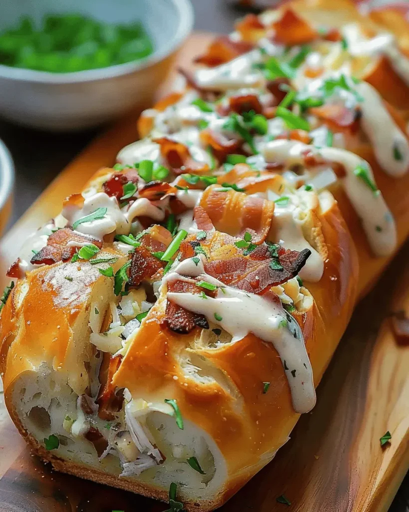 Savory Chicken Bacon Ranch Stuffed Bread