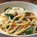 Spaghetti & Spinach with Sun-Dried