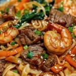 Steak & Shrimp Stir-Fried Noodles