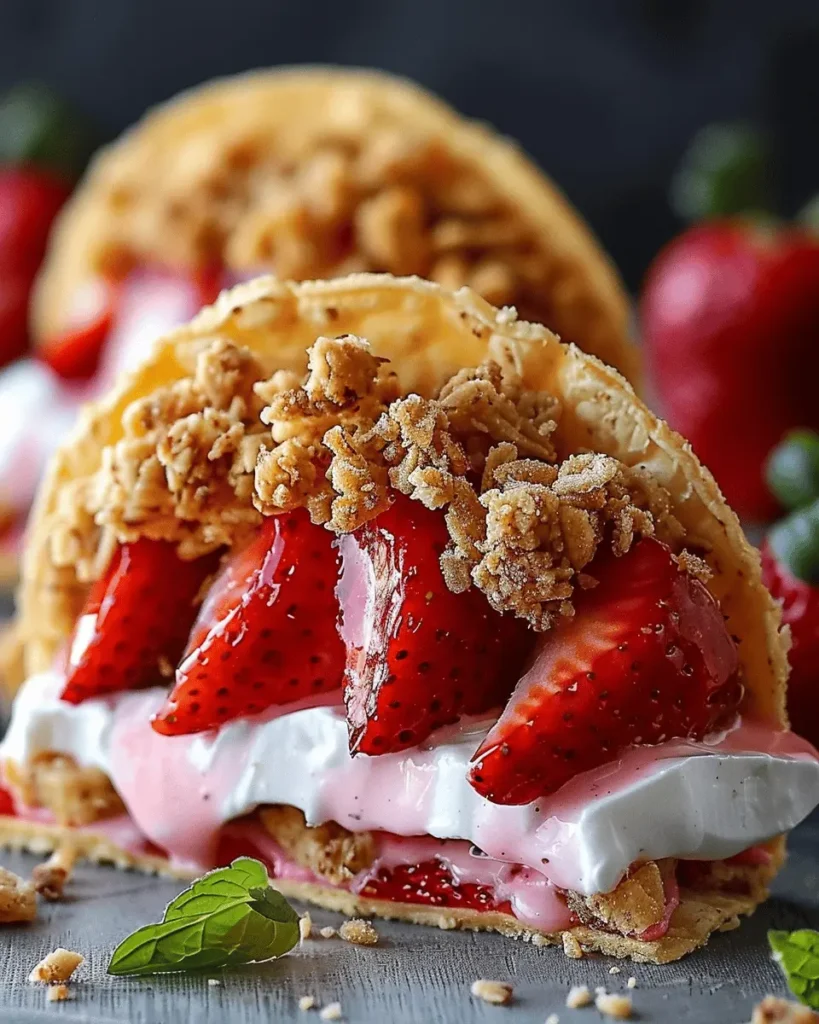 Strawberry Crunch Cheesecake Tacos