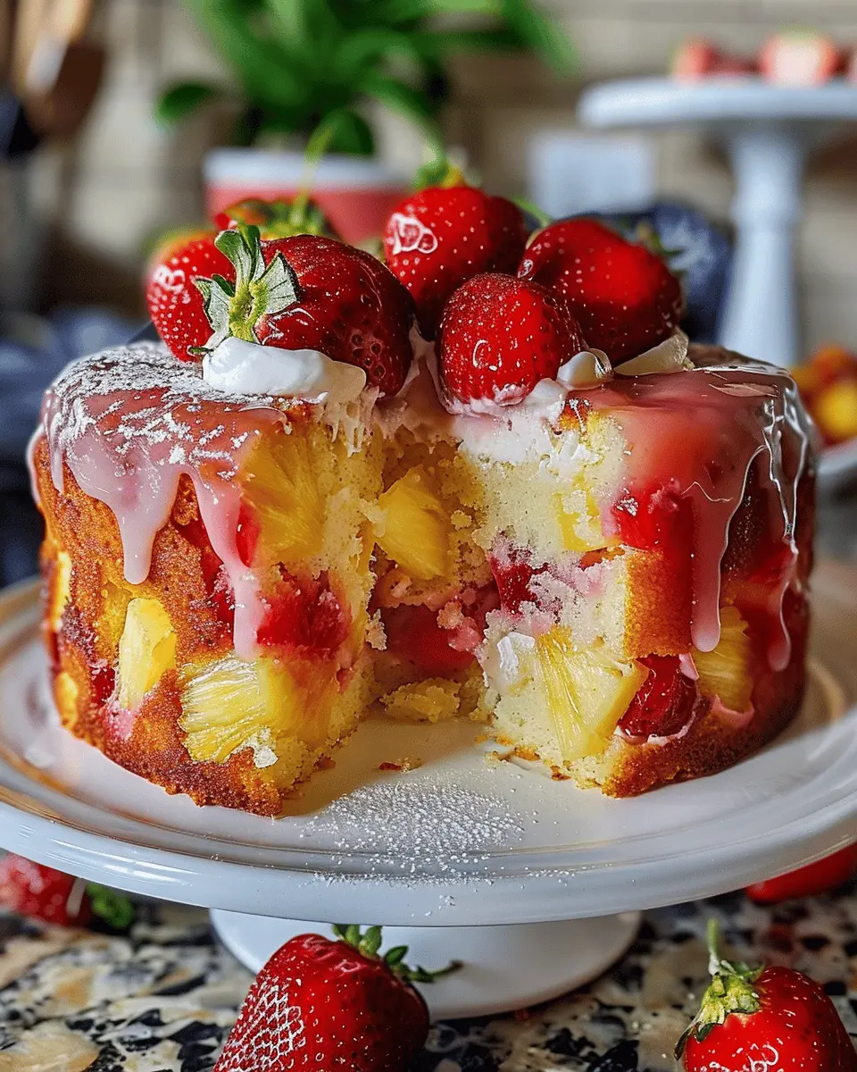 Strawberry Pineapple Pound Cake
