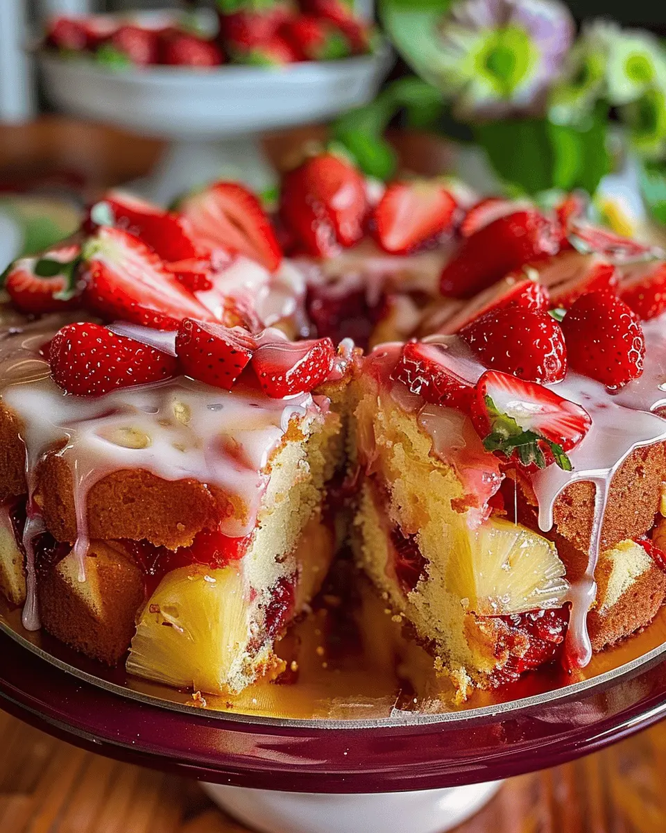 Strawberry Pineapple Pound Cake