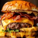 Triple Cheese Bacon Explosion Sandwich