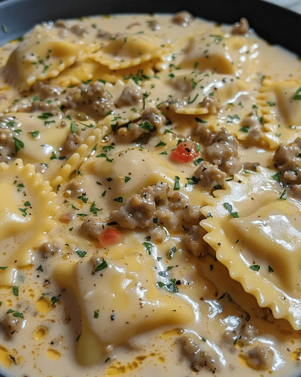 Creamy Cajun Sausage Ravioli