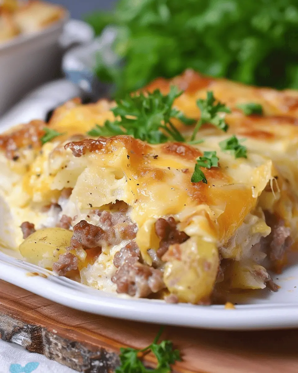 Hamburger Potato and Cheese Casserole