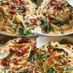 Spinach with Sun-Dried Tomato Cream Sauce