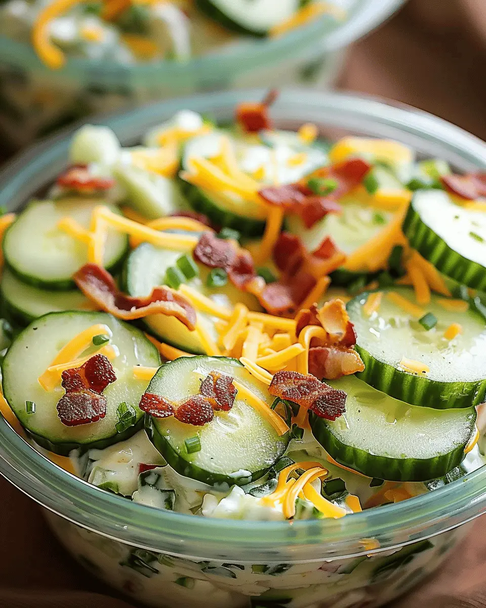 Creamy Cucumber, Cheddar & Bacon Snack Bowl