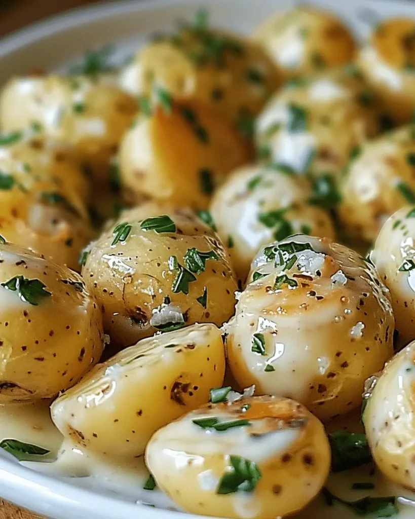 Creamy Garlic Baby Potatoes
