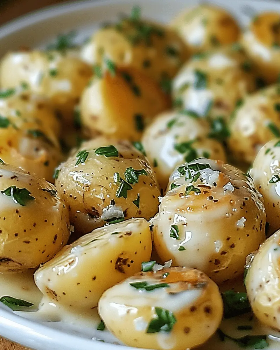 Creamy Garlic Baby Potatoes