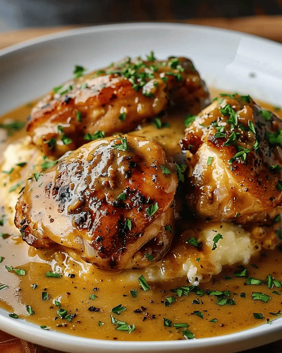 Smothered Chicken Thighs Gravy