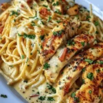 Garlic Parmesan Chicken Spaghetti in Spicy Cajun Cream Sauce
