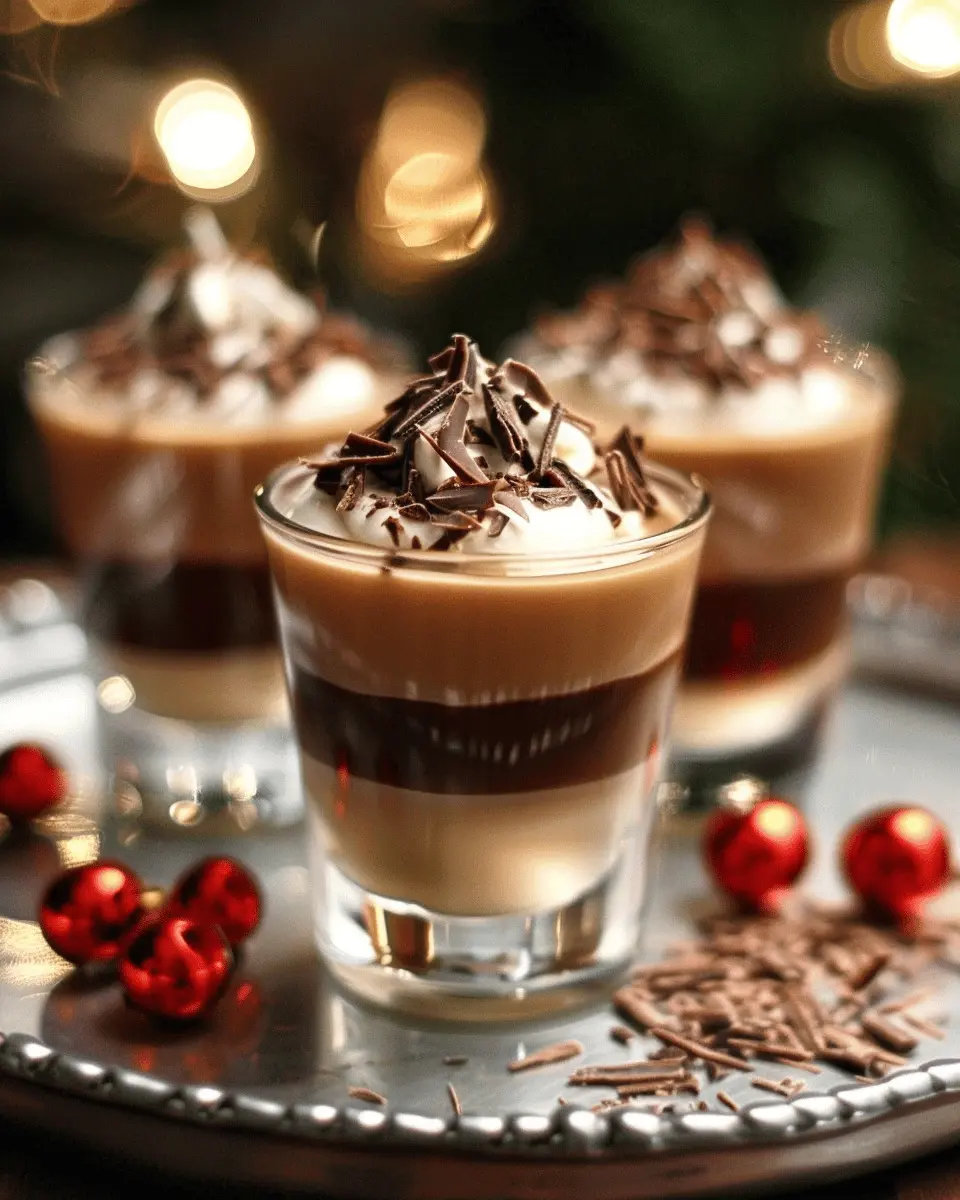 Christmas Chocolate Kahlua & Baileys Pudding Shots