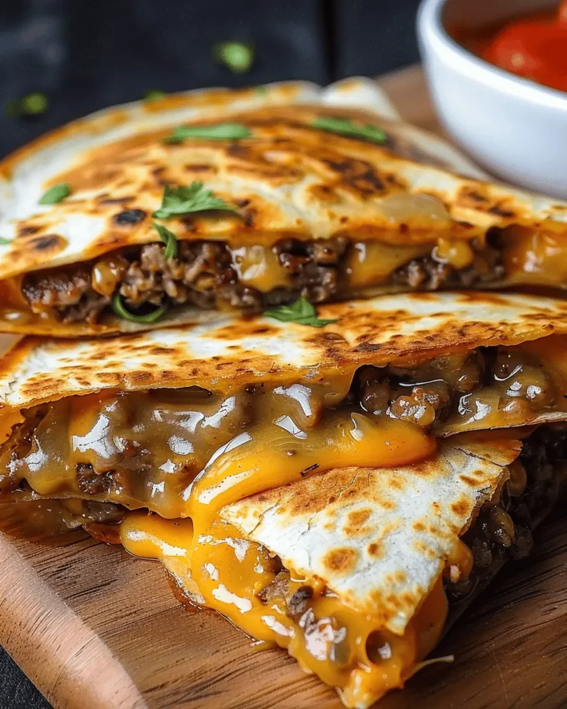 Cheeseburger Quesadillas with Burger Sauce