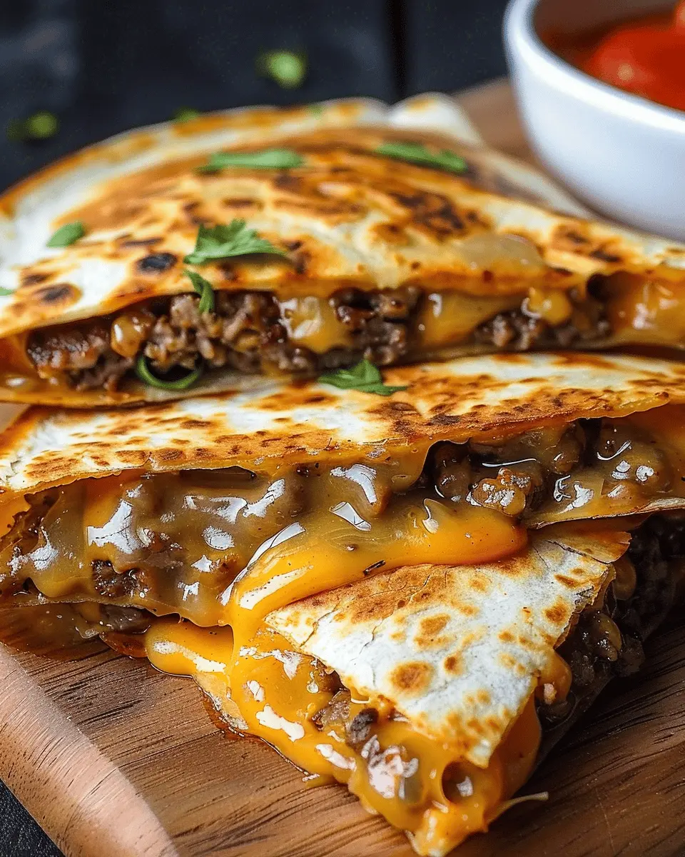 Cheeseburger Quesadillas with Burger Sauce