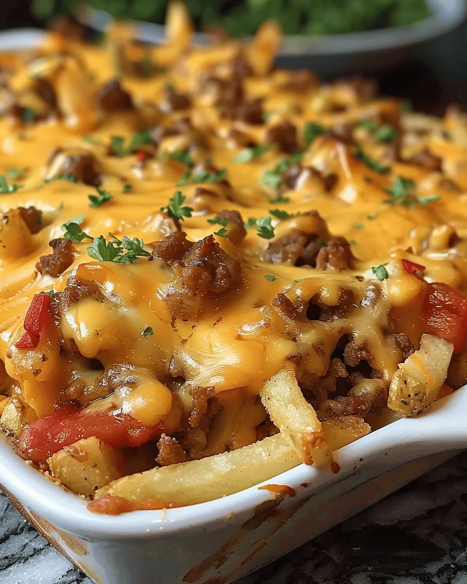 Cheeseburger French Fry Casserole