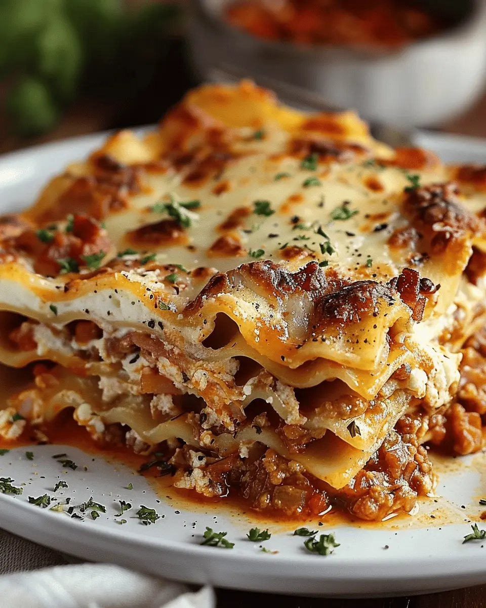 Parmesan Garlic Bacon Lasagna