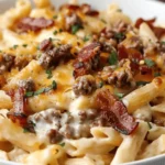 Loaded Bacon Cheeseburger Alfredo Pasta