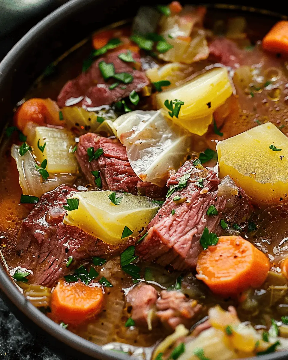 Slow Cooker Corned Beef & Cabbage Stew