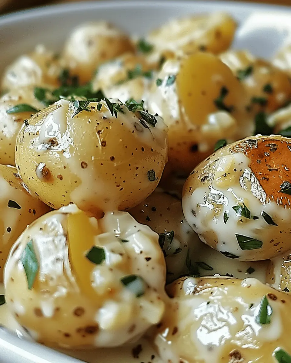 Creamy Garlic Baby Potatoes
