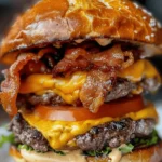 Oktoberfest Pretzel Bun Beer Cheese Burger Recipe