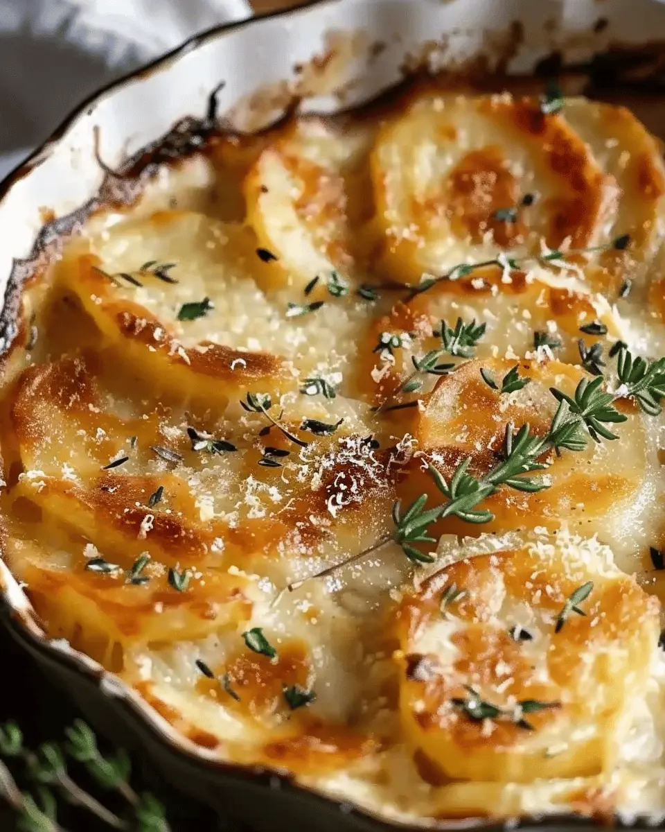 Crispy Parmesan and Gruyere Potato Gratin