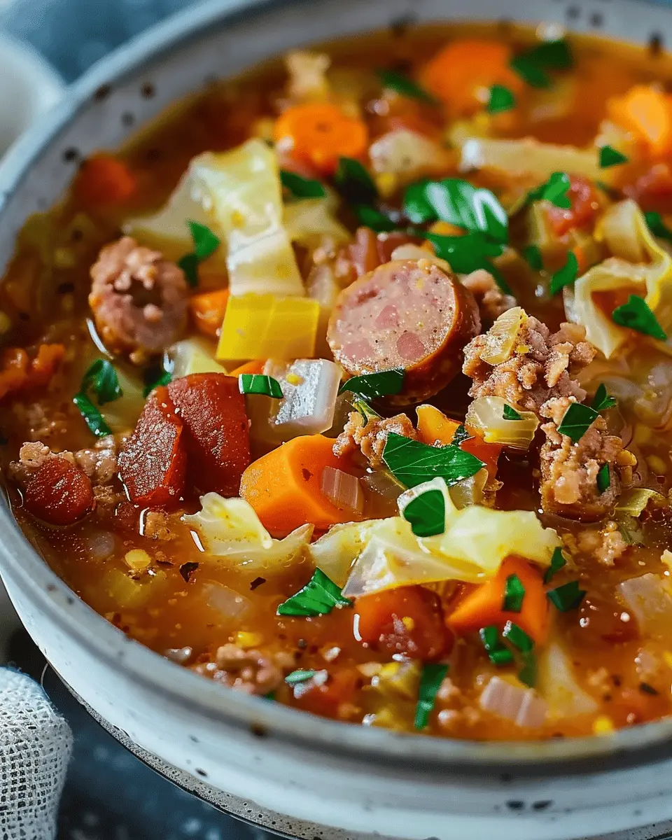 Hearty Sausage, Bacon, and Cabbage Soup Recipe: A Comforting Dish for Every Season