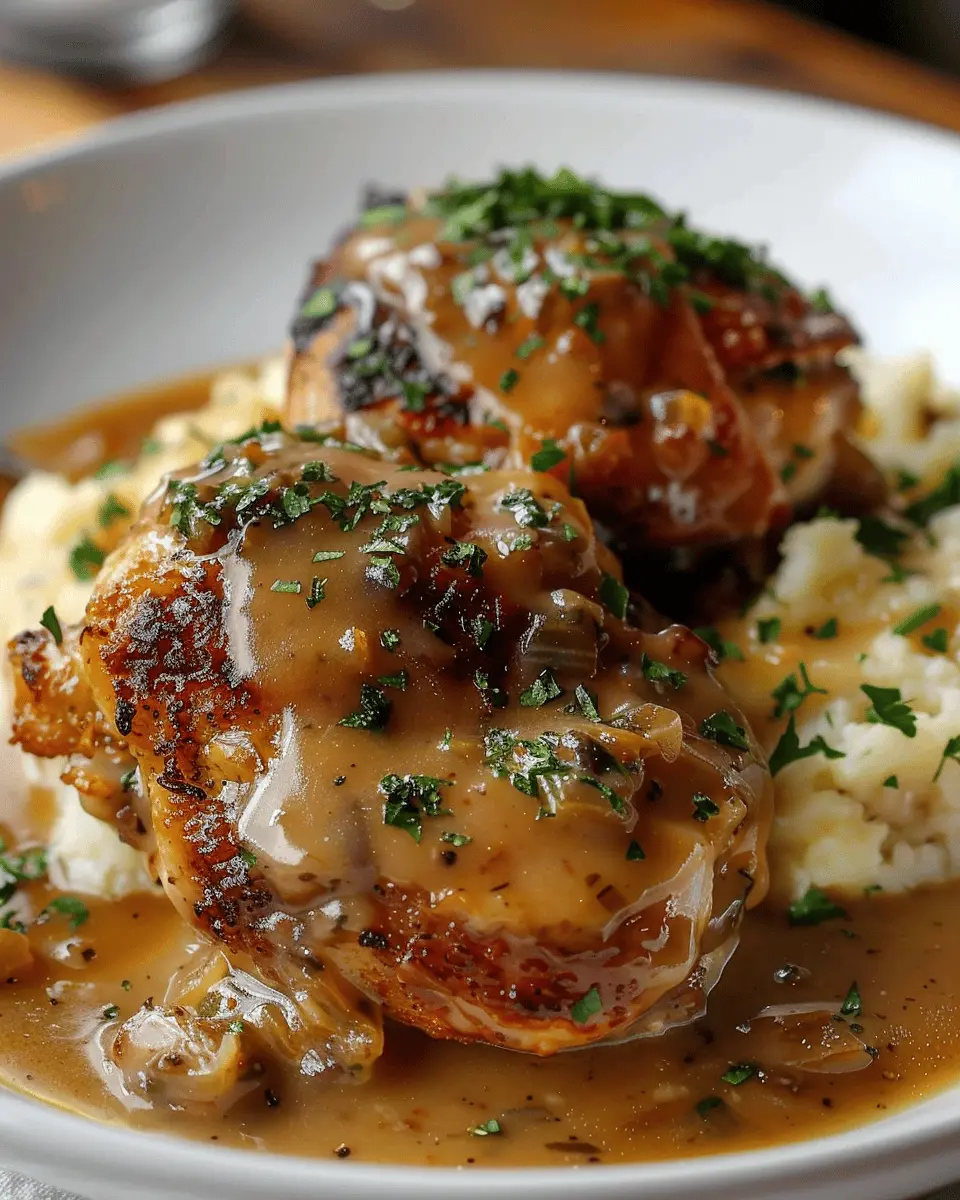 Smothered Chicken Thighs Gravy