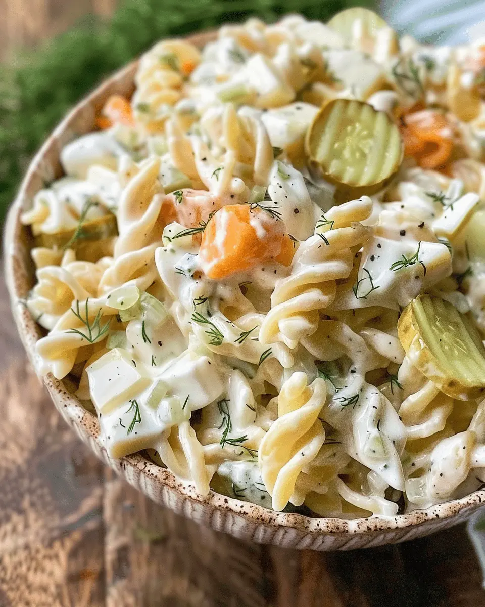 Creamy Dill Pickle Pasta Salad – A Potluck Must That Everyone Loves