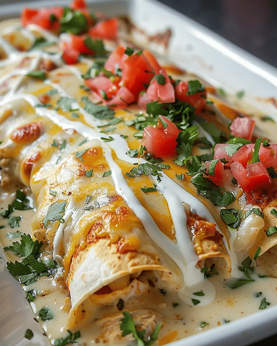 Queso Chicken Enchiladas
