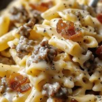 Loaded Bacon Cheeseburger Alfredo Pasta